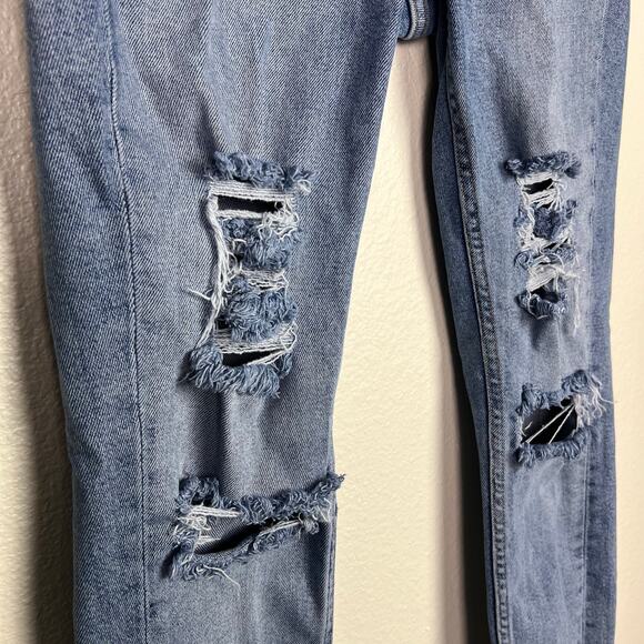 Levi's Altered 711 Skinny Jeans Women's Size 29 Distressed Light Wash Denim - Picture 5 of 12